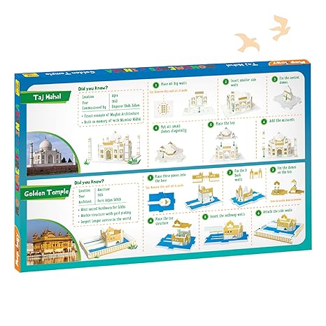 Imagimake Boys And Girl's Mapology Monuments Of India - Taj Mahal And Golden Temple