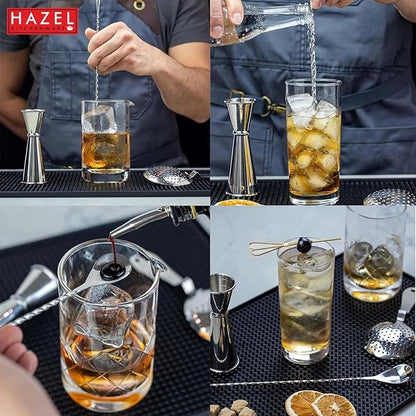 Hazel Stainless Steel Bar Spoon Teardrop Twisted Design Bar Stirrer Set of 3