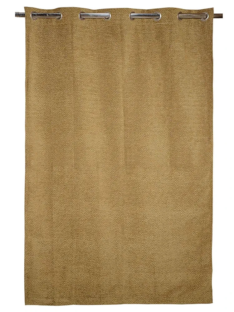 Saral Home Pacman Chenille Blackout Long Door Curtains 2pc Gold