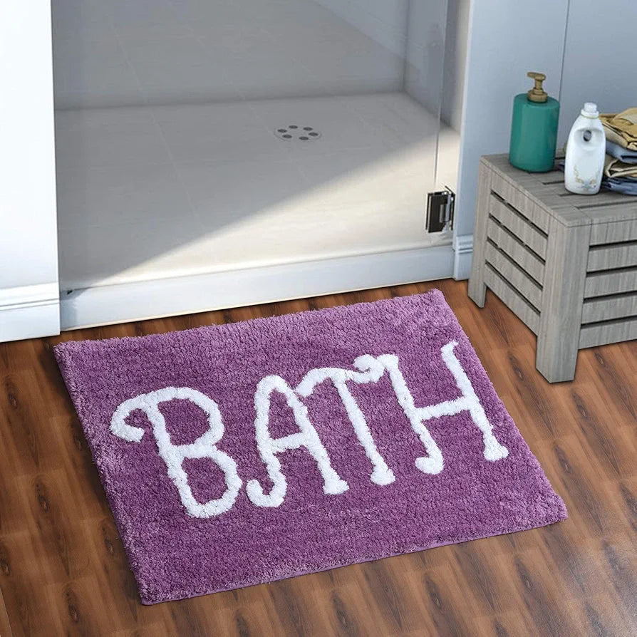 Aerohaven  Modern Anti Slip Bathmat Wine Colour Microfiber
