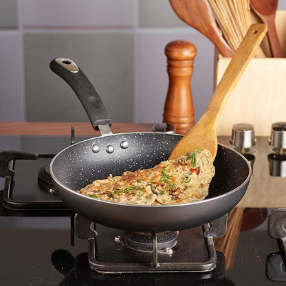 Vinod Zest Marbilo Aluminium Non Stick Frypan - 24 cm | Skillet Pan | 3 mm Thick | 5 Layer Coating