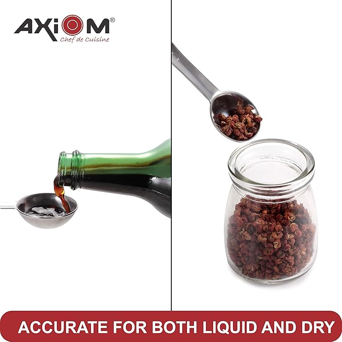 Axiom Measuring Set of 8 pcs Stainless Steel 4 Stackable Measuring Cups and 4 Stackable Measuring Spoons
