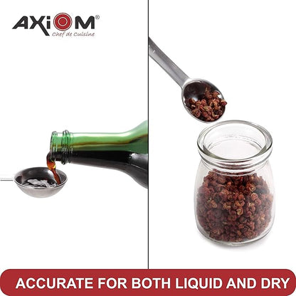 Axiom Measuring Set of 8 pcs Stainless Steel 4 Stackable Measuring Cups and 4 Stackable Measuring Spoons