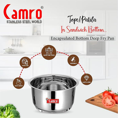 Camro Induction Bottom Tope (15 No, 3.4 Liters) Encapsulated Bottom Container Tope Patila Bhagona