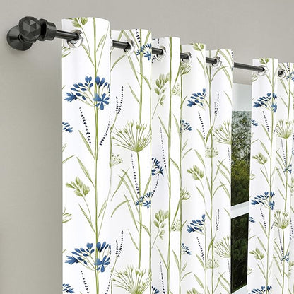 Haus & kinder Cotton Curtains Set of 2 for Bedroom Window Door Curtains (5ft x 7ft) | Colour Wild Whisper Blue