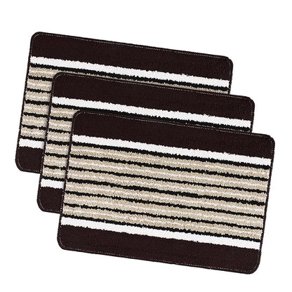 Kuber Industries Anti-Skid Water-Absorbent Door Mats for Home Micro New Wings Lining Brown