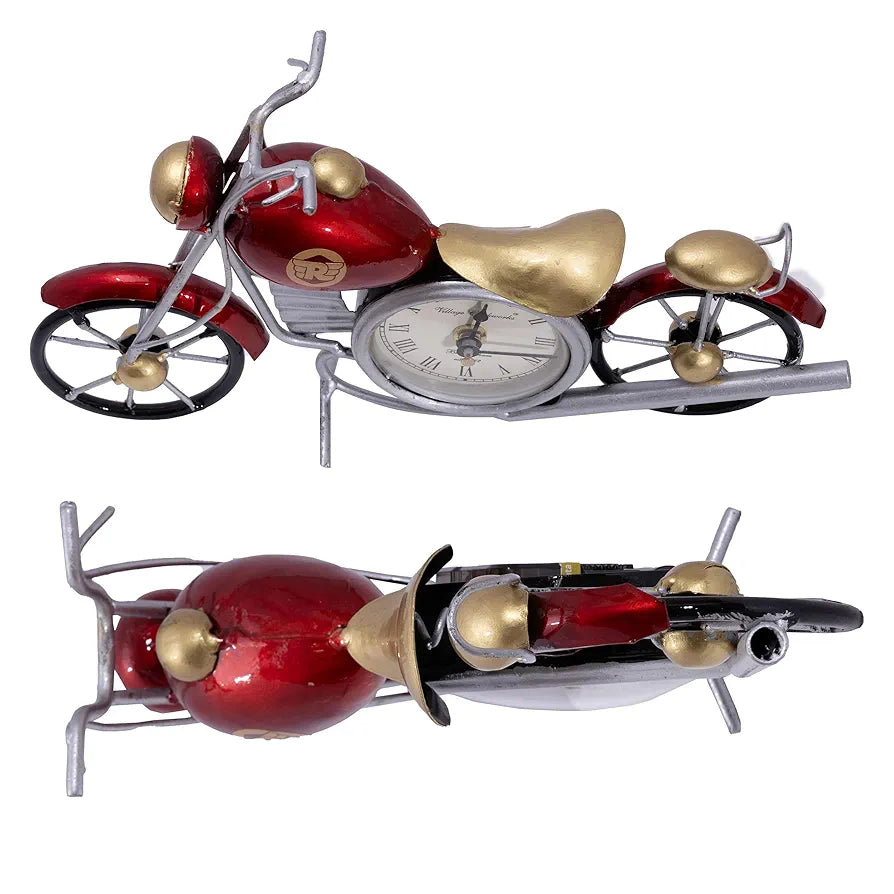 Kraftskala Vintage Royal Bullet Motor Bike with Antique Clock
