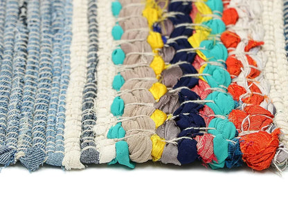 The Home Talk Handmade Cotton Carpets Tribal Contemporary Decorators Area Rugs Denim Blue