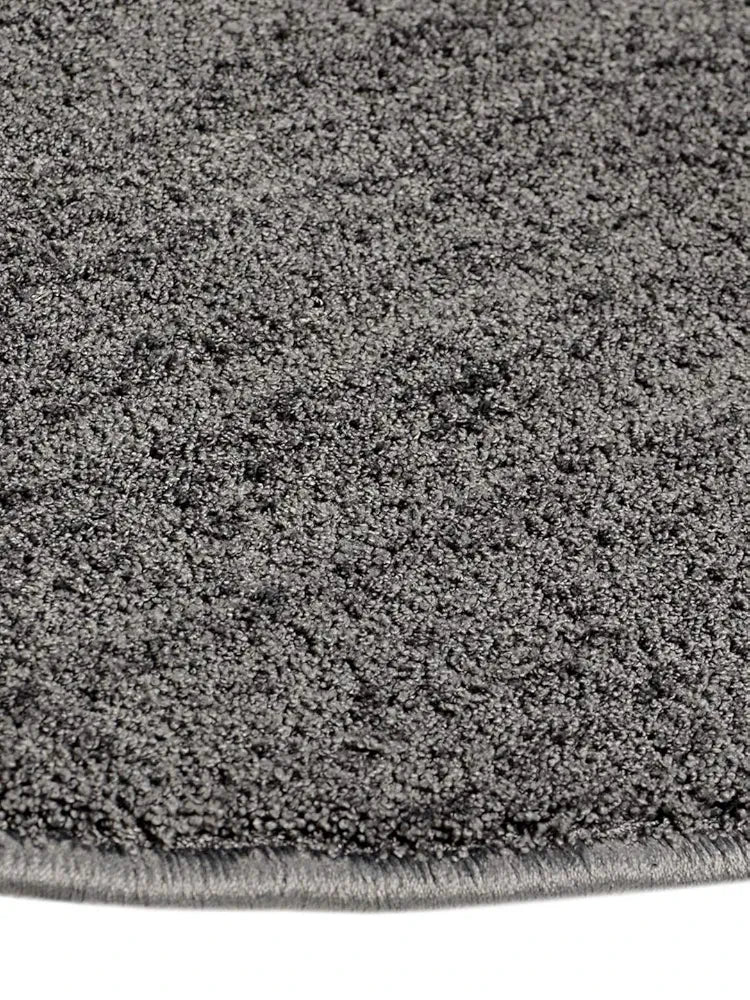 Saral Home Neo Shaggy Yarn Anti-Skid Round Mats Colour Dark Grey