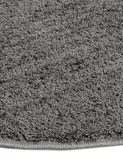 Saral Home Neo Shaggy Yarn Anti-Skid Round Mats Colour Dark Grey