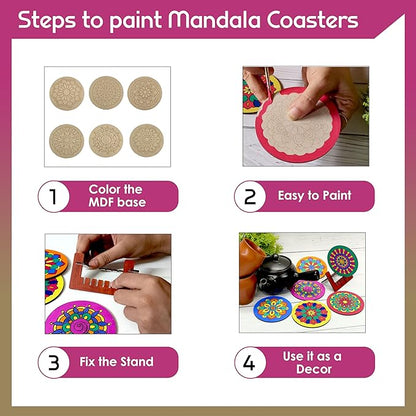 Solobolo Mandala Art Kit for Kids Adults | Indian Art Forms Kits, Art & Craft Kit for Kids Coloring & Painting Kit Using Water Brush