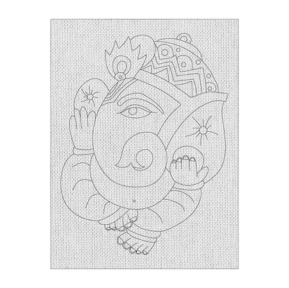 Hobby India Self Painting God Ganesha Canvas | Madhubani Art | Pre-designed Canvas Board
