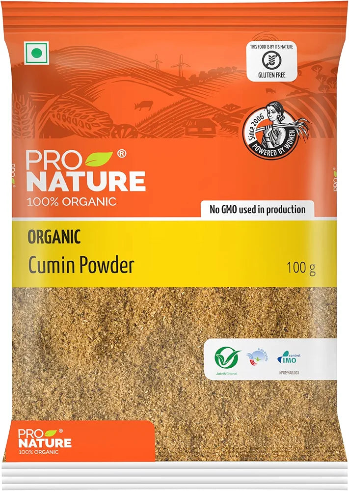 Pro Nature Organic 100% Organic Cumin Powder - 100 Gm