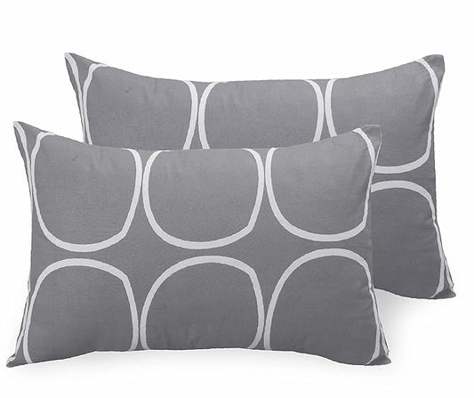 Huesland by Ahmedabad Cotton 144 TC Cotton Pillow Cover Set of 2 | Grey