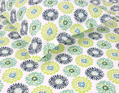 Divine Casa 144 TC 100% Cotton Single Bedsheet with 1 Pillow Cover  Flral Pattern Colour Calery
