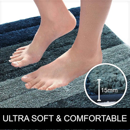 Luxe Home International Microfiber Luxe Home Bath Mat Super Soft Anti Skid Luxury Mats 40 X 60 Cm Colour Hunter Green (Pack of 2)