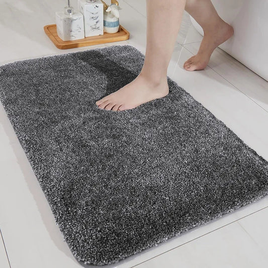 Luxe Home International Microfibre Rectangular Bath Mat Super Soft Anti Skid Newman Mats For Bathroom Colour Grey
