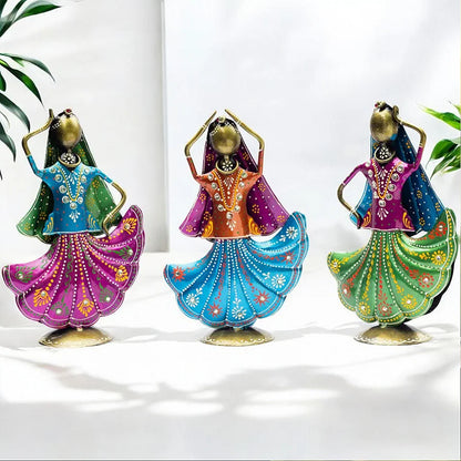 Kraftskala Set of 3 Metal Figurine Dancers Home Decor Item for Living Room