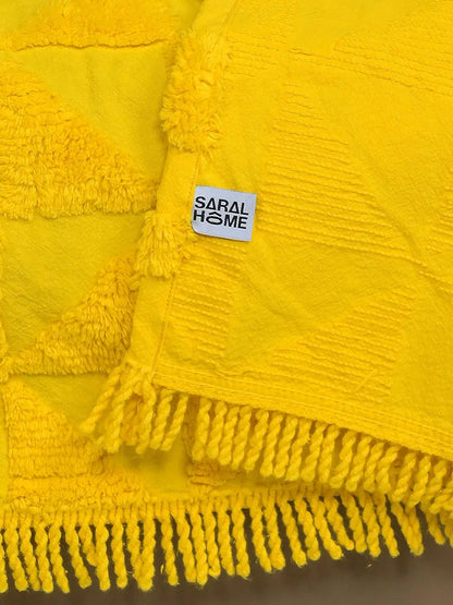 Saral Home Easy Living Soft Cotton 2 Seater Sofa Cover Throw Yellow