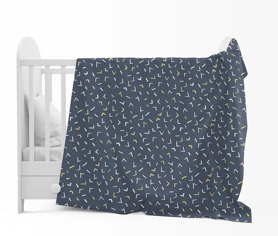 Divine Casa 120 GSM Microfiber Single Kids Dohar Soft & Lightweight Throw Blanket Arrow Print Pattern Colour Navy Blue