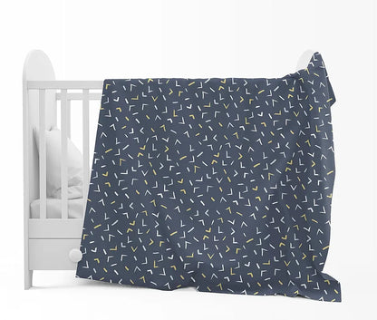Divine Casa 120 GSM Microfiber Single Kids Dohar Soft & Lightweight Throw Blanket Arrow Print Pattern Colour Navy Blue