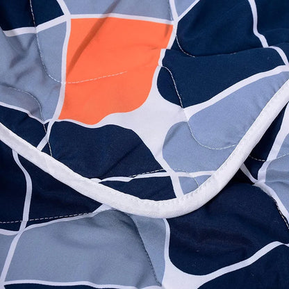 Divine Casa Microfiber 150 GSM Reversible Double Bed Comforter Ultra Soft & Lightweight Blanket Colour Blue-Grey and Orange