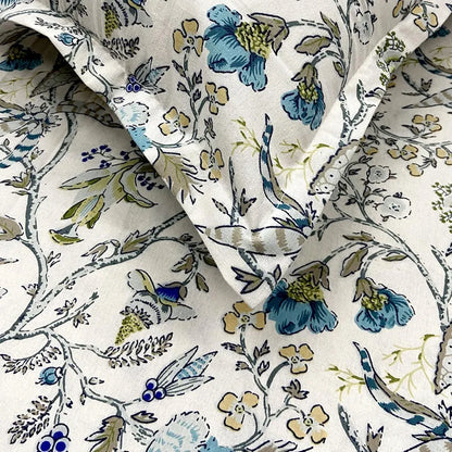 Sajavat Home 100% Pure Cotton King Size Floral Bedsheet Set with 2 Pillow Covers Colour Beige Anokhi