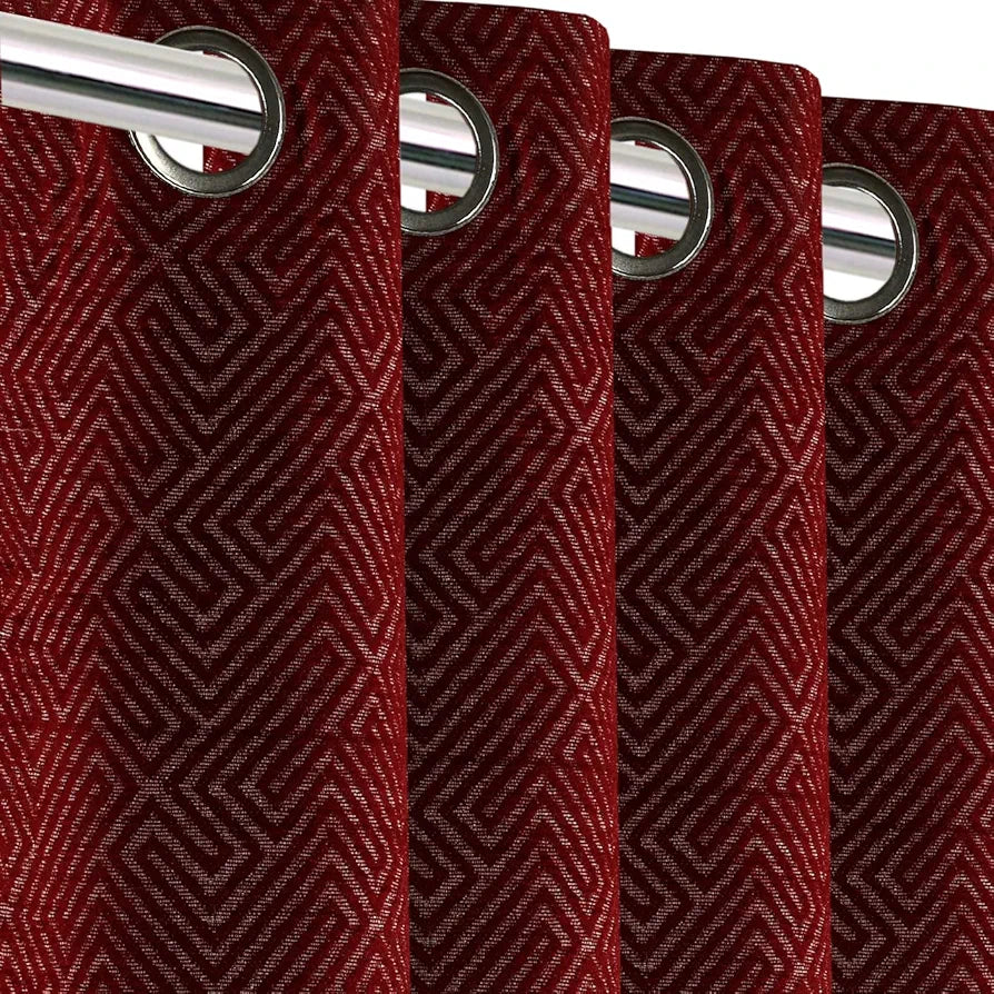 Saral Home Pacman Chenille Blackout Long Door Curtains 1pc Colour Maroon