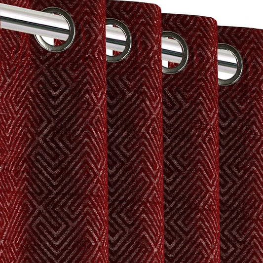 Saral Home Pacman Chenille Blackout Long Door Curtains 1pc Colour Maroon