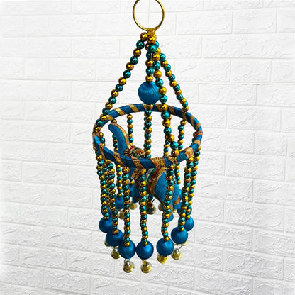 Kuber Industries Rajasthani Traditional Windchimes Hanging Ring Elephants with Bells