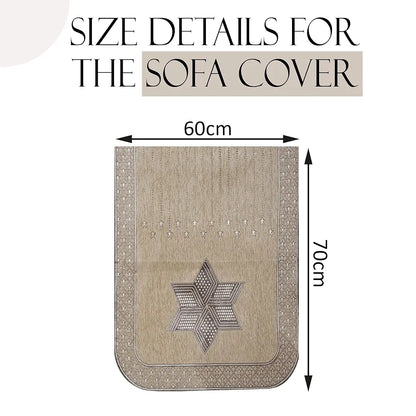 Kuber Industries Set of 6 Durable 2+1 Seater Sofa Cover for Living Room Star Print Cream & Brown