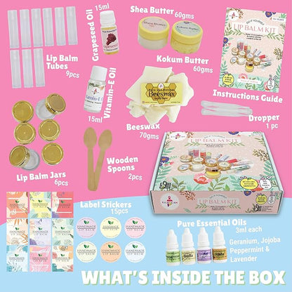 Kalakaram Diy Lip Balm Making Kit - Make 15 Lip Balms | Diy Kit for Kids | Activity Kit for Kids