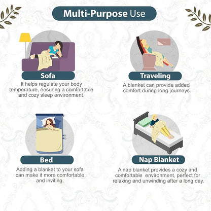 Divine Casa 120 GSM Super Soft Brushed Microfiber Lightweight Jaipuri Print Rajai Single Bed Reversible AC Blankets for Winter TC - 120 Colour Lead Gray