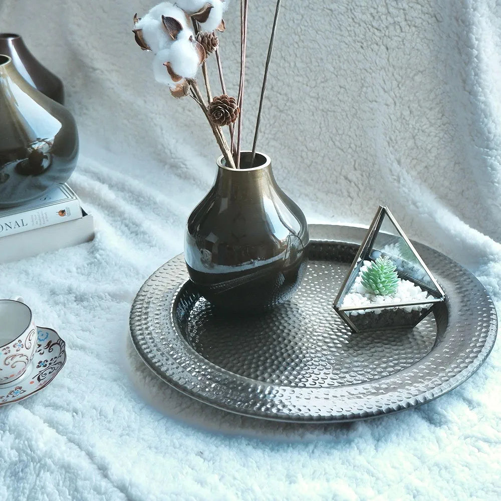 Behoma Metal Flower Vase Brass Colour Small Flowers not Included