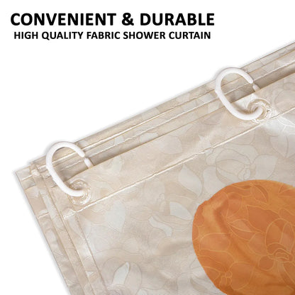 Kuber Industries Shower Curtain Bathroom Shower Curtain 8 Rings Curtain Dot Painting Golden