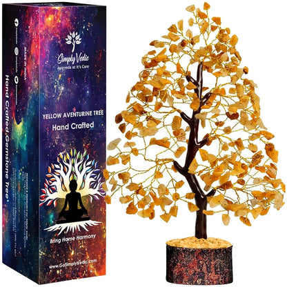 Simply Vedic Chakra Yellow Jade Crystal Tree