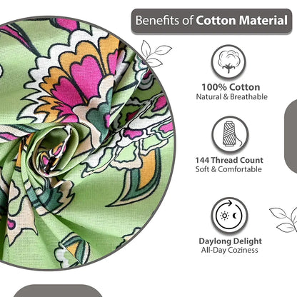Divine Casa 144 TC Cotton Supersoft Cotton Feel Bedsheets for Double Bed Colour Pink