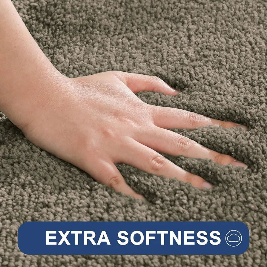 Luxe Home International Microfibre Rectangular Bath mat Super Soft Anti Skid Newman Mats For Bathroom 40X60 Cm,Taupe