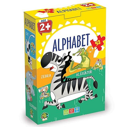 The Book Tree ABC Learning Puzzle 52 Piece Educational Alphabet Jigsaw Set Colorful Animal