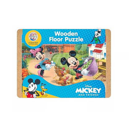Ratnas Disney Wooden Floor Puzzle Mickey & Friends 35 Pieces Jigsaw Puzzle for Kids 3+ Years