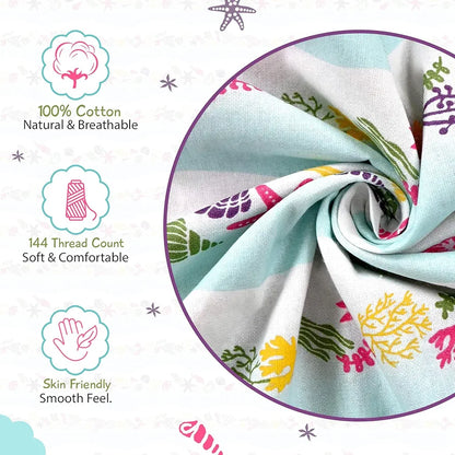 Divine Casa 144 TC Pure Cotton Single Bedsheet with 1 Pillow Cover Abstract Pattern Colour Cosmic Sky