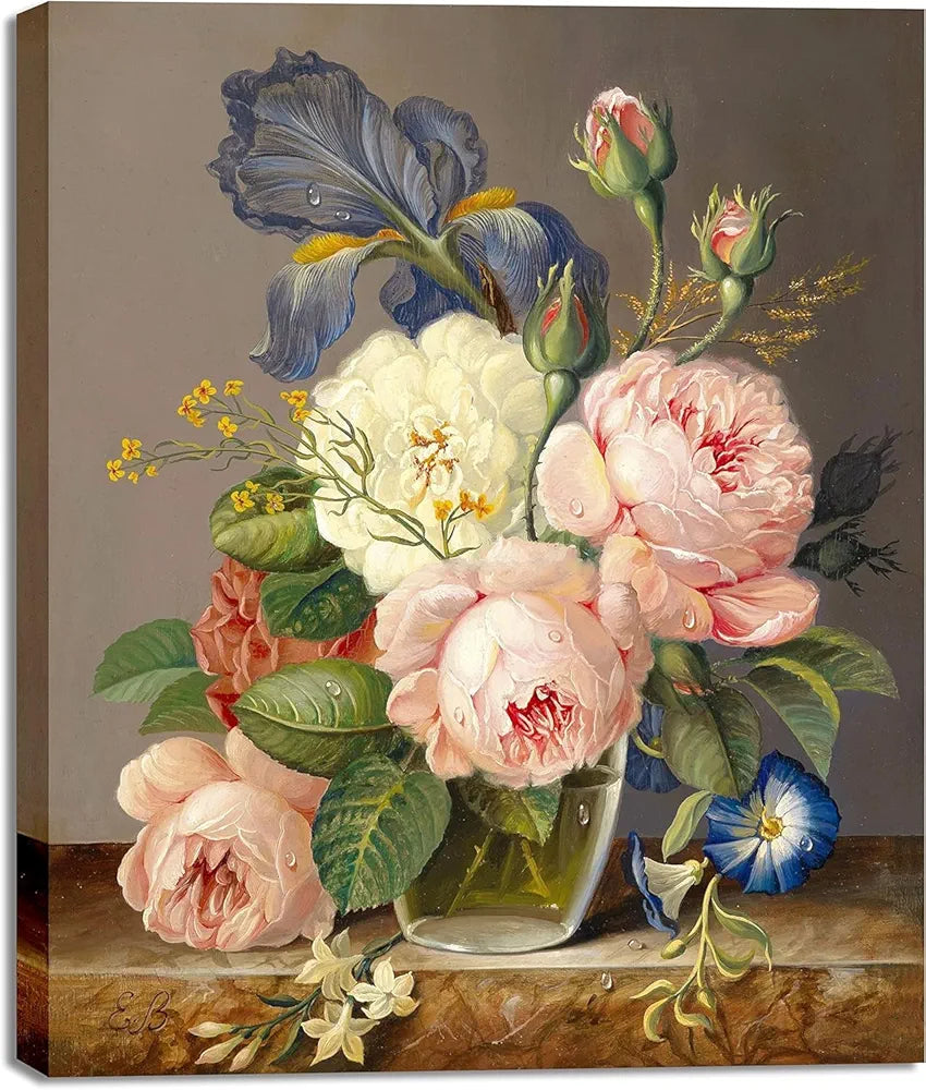 TREXEE Pink Peony Vase DIY Acrylic Paint by Numbers Kit for Adults Kids Beginner DIY Oil Number Painting Kit Painting Acrylic Oil Painting Wall Decoration 