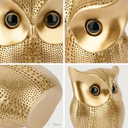 Xtore Modern Classy Lucky Owl Resin Art Figure Showpiece