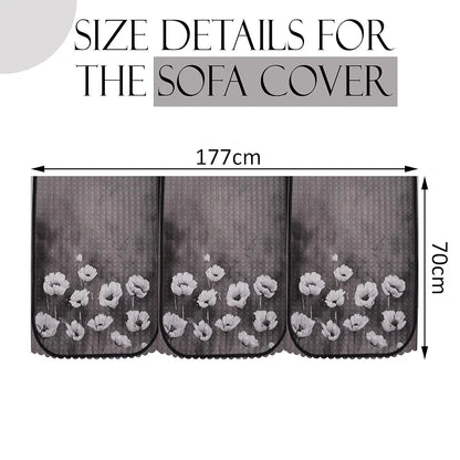 Kuber Industries Set of 6 Durable 3 Seater Sofa Cover Lotus Print Green Colour