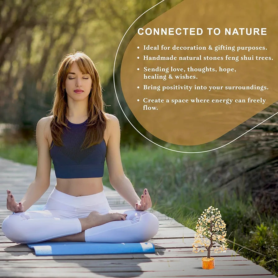 HindCraft Citrine Chakra Crystal Silver Wire 10-12 inch