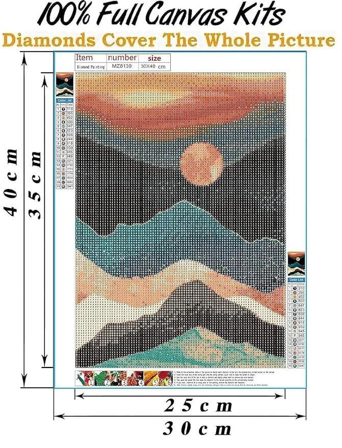 Trexee 5d Diamond Painting By Number Kits For Adults & Kids 12x16 inch Diy Full Drill Color 37