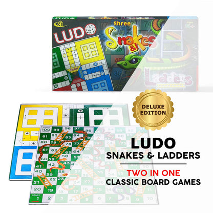Kids Mandi Ludo and Snake and Ladder Deluxe Board Game Big Size 13 Inch Play Board