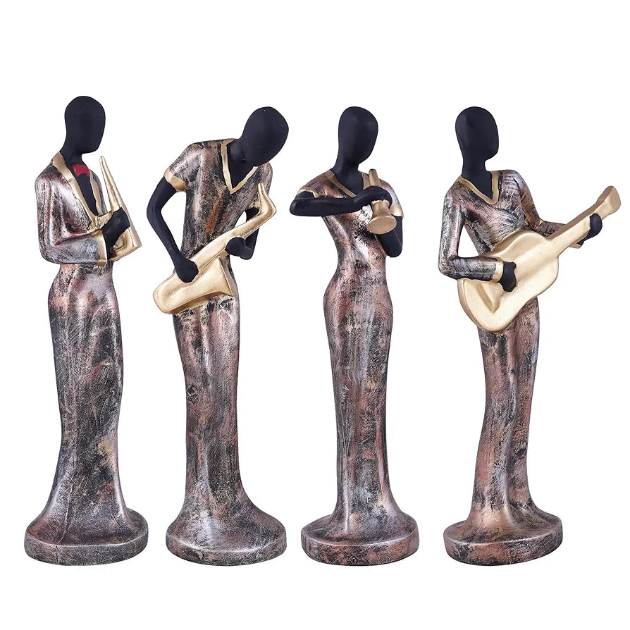 Zart Resin Musical Instrument Showpiece Set of 4