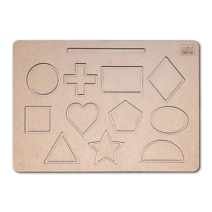 Mini Leaves Wooden Tracing Board Geometric Shapes | Pre-writing Early Practice Board for Kids 2+ Years
