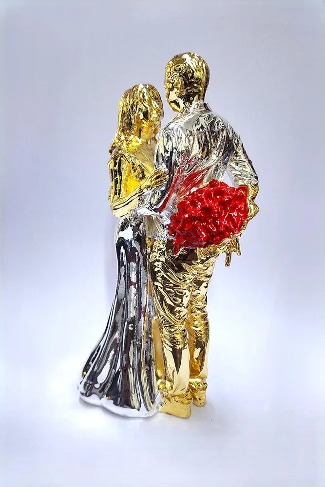 Gold Art India Couple Figurine Gold-Silver Plated Finish